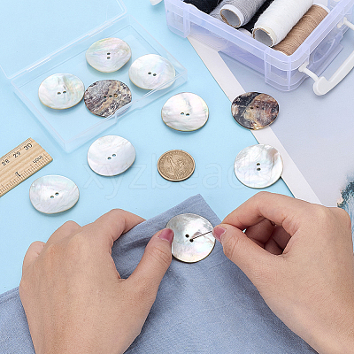 20Pcs 2-Hole Natural Shell Buttons BUTT-PH0001-75-1