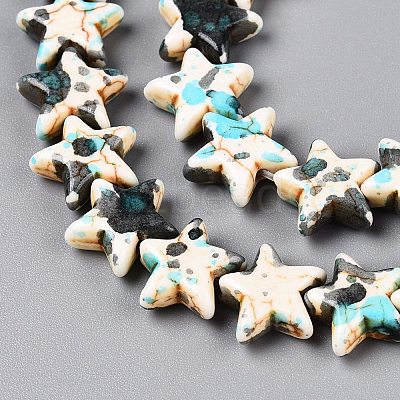 Spray Painted Synthetic Turquoise Beads Strands UNKW-T001-11H-1