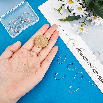 32Pcs 2 Colors Brass Earring Hooks FIND-AR0001-58-1