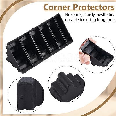 60Pcs 6 Styles Triangle Plastic Furniture Corner Guards AJEW-BC0007-84A-1