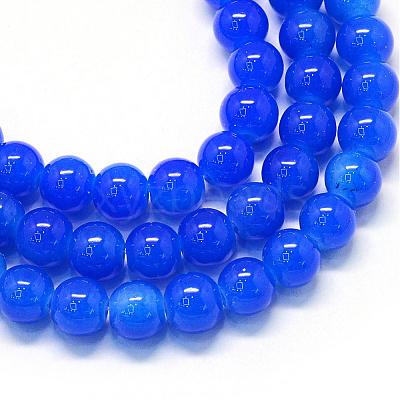 Baking Paint Imitation Jade Glass Round Bead Strands DGLA-Q021-10mm-33-1