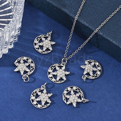 SHEGRACE Brass Pave Clear Cubic Zirconia Charms XGRQ4D302-665P-1