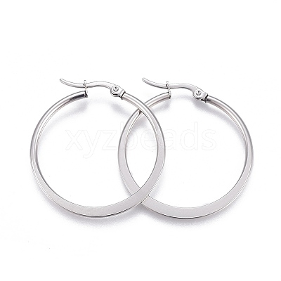 Tarnish Resistant 201 Stainless Steel Hoop Earrings LS-EJEW-A052-27E-1