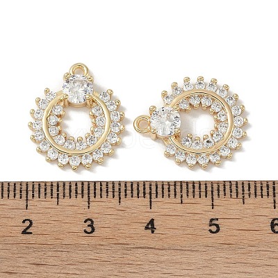 Brass Micro Pave Clear Cubic Zirconia Pendants KK-S367-09A-1
