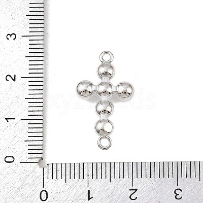 Cross Brass Connector Charms KK-P339-16P-1