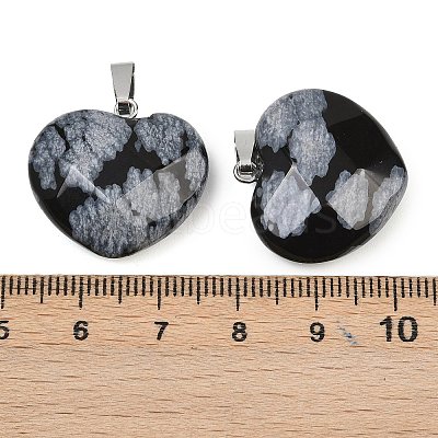 Natural Snowflake Obsidian Pendants G-A281-02P-09-1