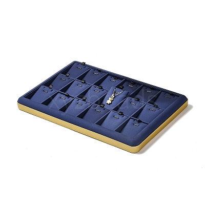 18-Slot PU Leather Pendant Necklace Display Tray Stands VBOX-C003-05B-1
