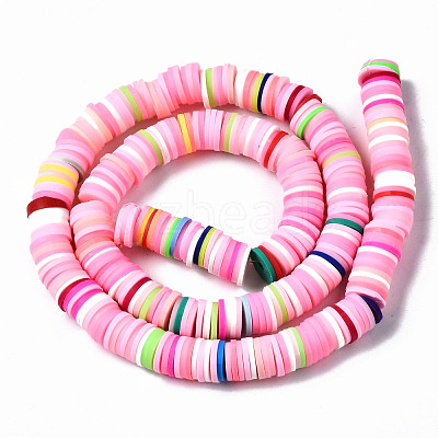Handmade Polymer Clay Beads Strands CLAY-R089-8mm-098-1