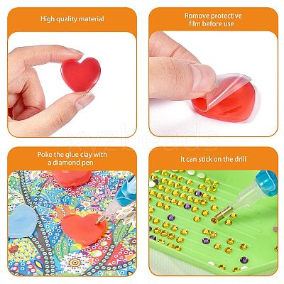 40Pcs 2 Colors Heart Silicone Glue Clay DIY-SZ0003-44-1