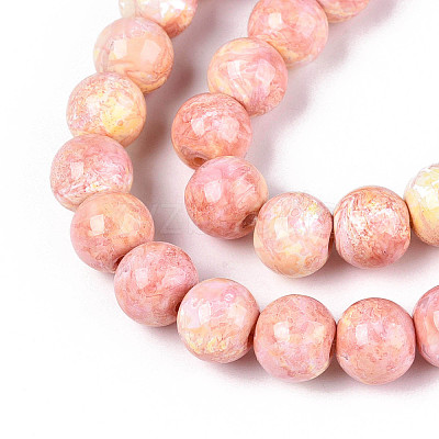 Baking Paint Glass Beads Strands DGLA-N016-8mm-01-1