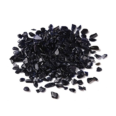 Synthetic Blue Goldstone Chip Beads X-G-I350-02-1