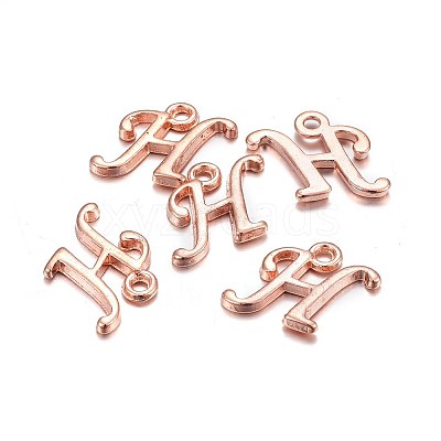 Rose Gold Plated Alloy Letter Pendants LS-X-PALLOY-J718-01RG-H-1