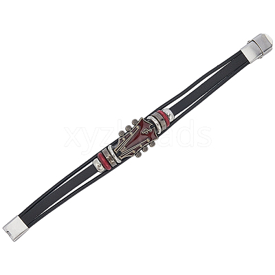 1Pc Alloy & Leather Cord Bracelets for Men Women BJEW-CL0001-56-1