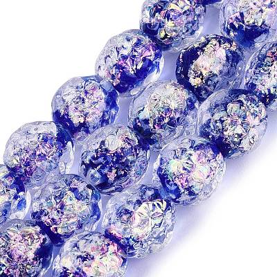 Handmade Foil Glass Beads Strands FOIL-Q002-05C-1