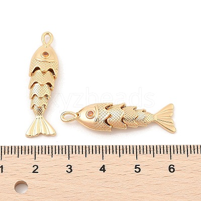 Brass Micro Pave Clear Cubic Zirconia Pendants KK-C080-02B-G-1