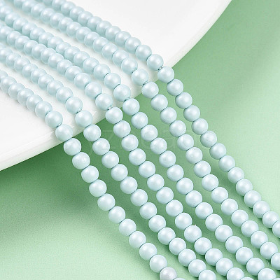 Baking Paint Pearlized Glass Pearl Bead Strands HY-N002-3mm-B01-1