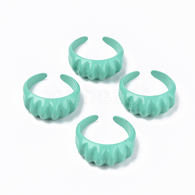 Spray Painted Alloy Cuff Rings RJEW-T011-33B-RS-1