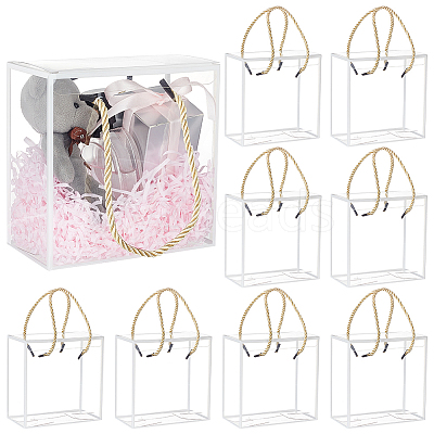 Transparent PET Plastic Gift Tote Boxes CON-WH0085-61B-03-1
