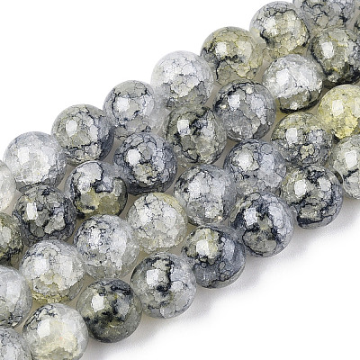 Baking Paint Crackle Glass Bead Strands DGLA-Q023-8mm-YS75-A-1