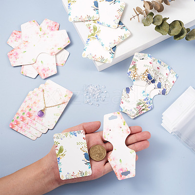 500Pcs 5 Style Paper Necklace Display Cards DIY-YS0001-27-1