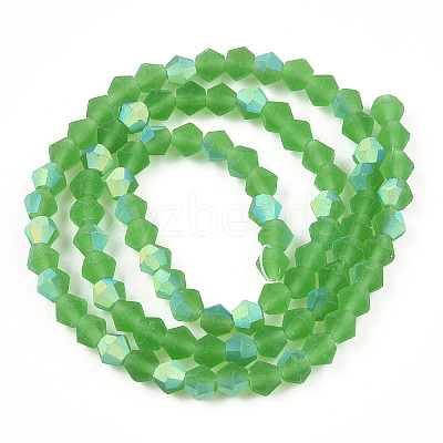 Imitate Austrian Crystal Bicone Frosted Glass Beads Strands EGLA-A039-T4mm-MB03-1