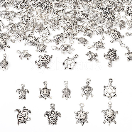 Craftdady 108Pcs 9 Style Tibetan Style Alloy Pendants FIND-CD0001-36-1