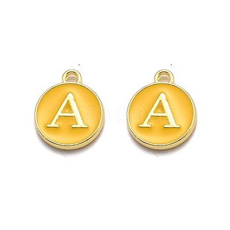 Golden Plated Alloy Enamel Charms ENAM-Q437-13A-1