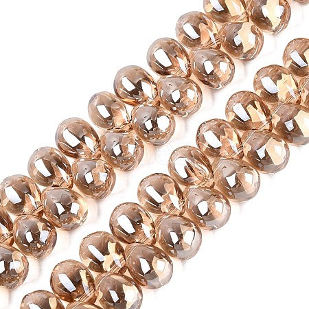 Electroplate Baking Paint Transparent Glass Beads Strands GL-N005-02A-C13-1