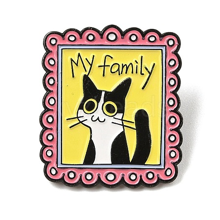 My Family Black Cat Alloy Enamel Pins JEWB-R004-01EB-04-1