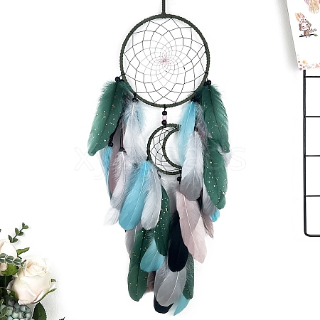 Cotton Woven Net/Web with Feather Hanging Decorations PW-WG7D714-01-1