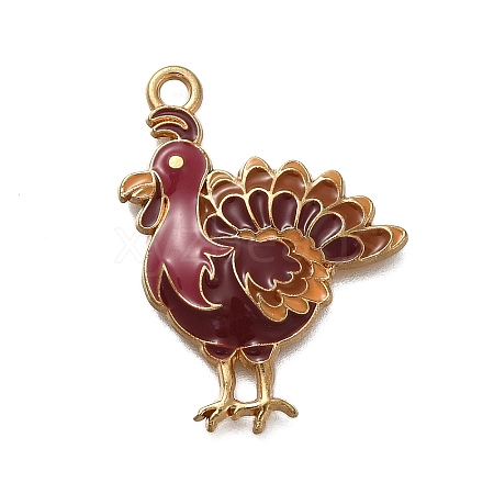 Thanksgiving Day Theme Rack Plating Alloy Enamel Pendants ENAM-S021-05G-A-1