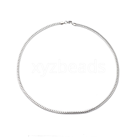 Non-Tarnish 304 Stainless Steel Cuban Link Chain Necklace for Men Women NJEW-E093-03P-02-1