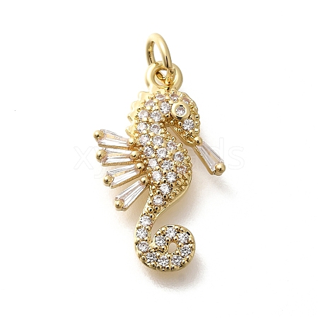 Rack Plating Brass Micro Pave Cubic Zirconia Pendants KK-M296-10G-1