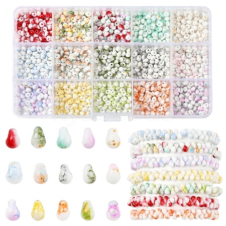 127.5G 15 Colors Baking Paint Glass Seed Beads SEED-FS0001-40-1