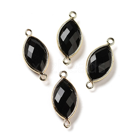 Natural Obsidian Faceted Connector Charms G-K347-03G-18-1