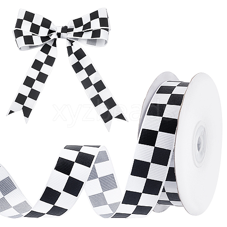 Polyester Grosgrain Ribbon OCOR-WH0105-050B-1