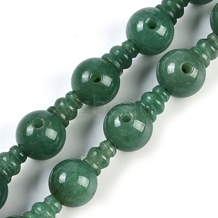 Natural Green Aventurine 3-Hole Guru Beads Strands G-H064-E07-01-1