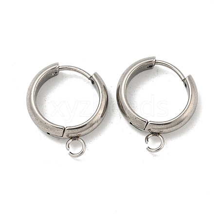 Tarnish Resistant 201 Stainless Steel Huggie Hoop Earring Findings STAS-P283-01W-P-1