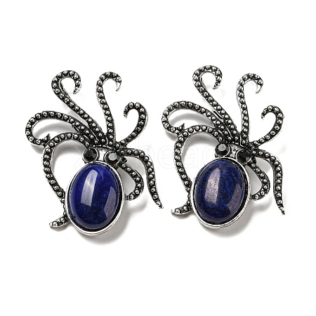 Natural Lapis Lazuli Octopus Brooch G-Z050-01I-1