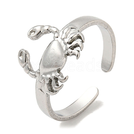 304 Stainless Steel Open Cuff Ring RJEW-C067-09P-1
