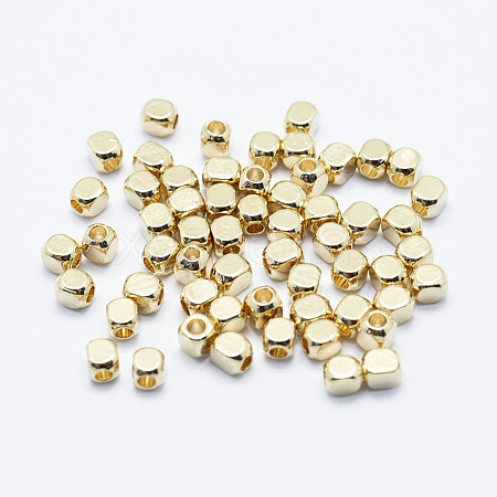 Brass Beads X-KK-G331-50G-3x3-NF-1