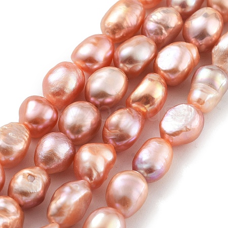 Natural Cultured Freshwater Pearl Beads Strands PEAR-P062-28C-1