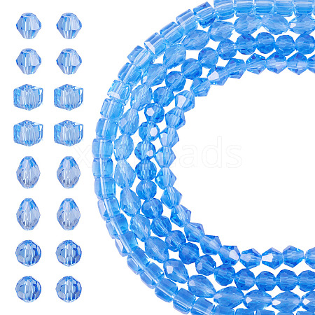 4 Strands 4 Styles Transparent Glass Beads Strands EGLA-TADJ0001-01-1