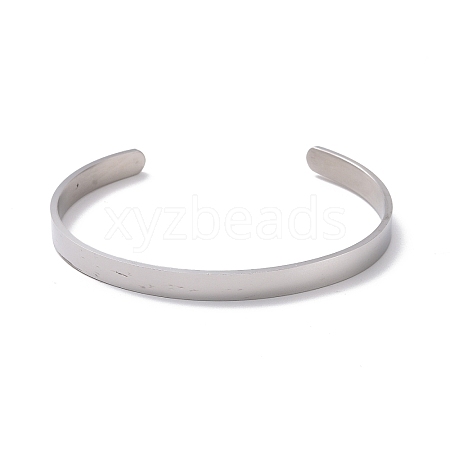 Tarnish Resistant 304 Stainless Steel Infinity Heart Open Cuff Bangle BJEW-G653-03P-1