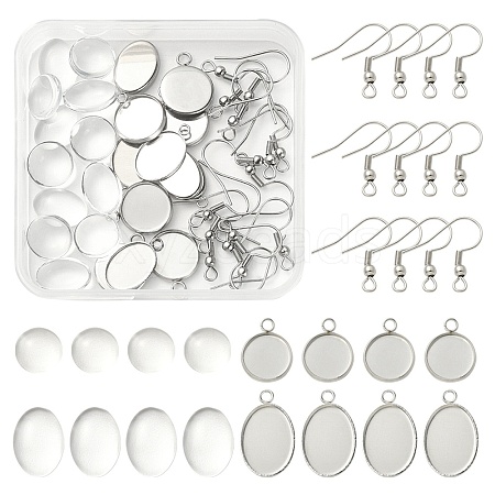 DIY Blank Dome Dangle Earrings Making Kit DIY-YW0002-03-1