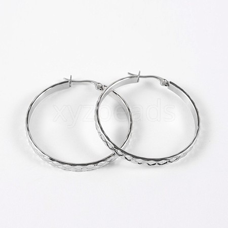 Tarnish Resistant Ring 304 Stainless Steel Hoop Earrings EJEW-P040-52P-1