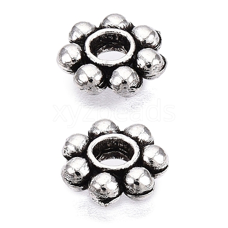 Tibetan Style Alloy Beads Daisy Spacer Beads LF1249Y-01AS-1-RS-1