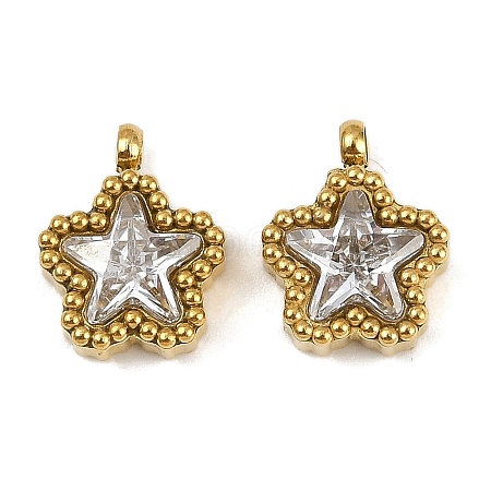 304 Stainless Steel Micro Pave Cubic Zirconia Charms LS-STAS-K302-01A-G-1