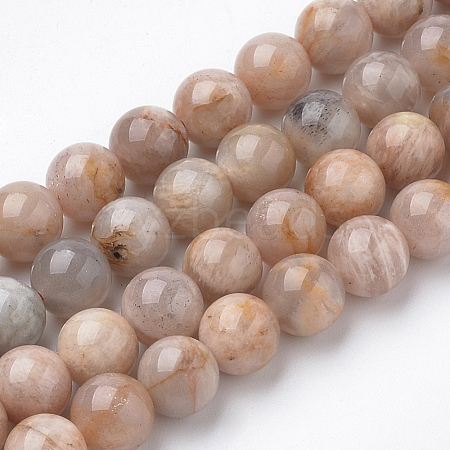 Natural Sunstone Beads Strands G-S150-51-10mm-1