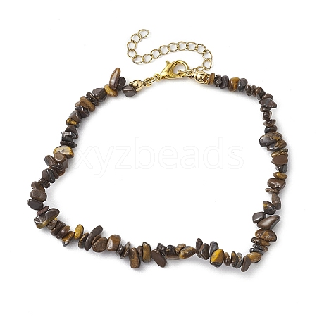 Natural Tiger Eye Anklets AJEW-AN00592-03-1